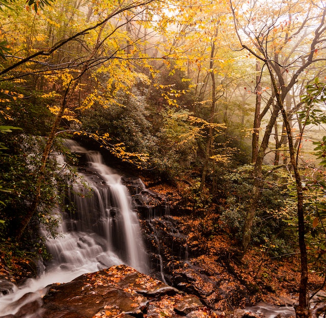 My vacation faux pas: Make a meal plan  - A waterfall in fall coming off the side of a mountain